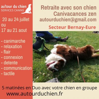 Canivacances retraite avec son chien 5 jours pour se ressourcer ensemble - du 17 au 21 aout 2026 - Eure Normandie